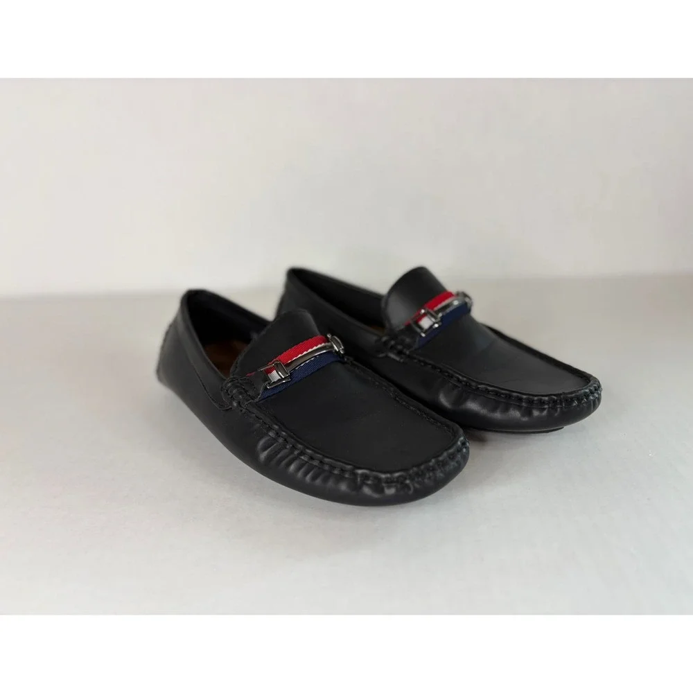 Bruno Marc Mens Black Driving Loafers Horsebit‎ Slip On Moc Toe Shoes Size 6